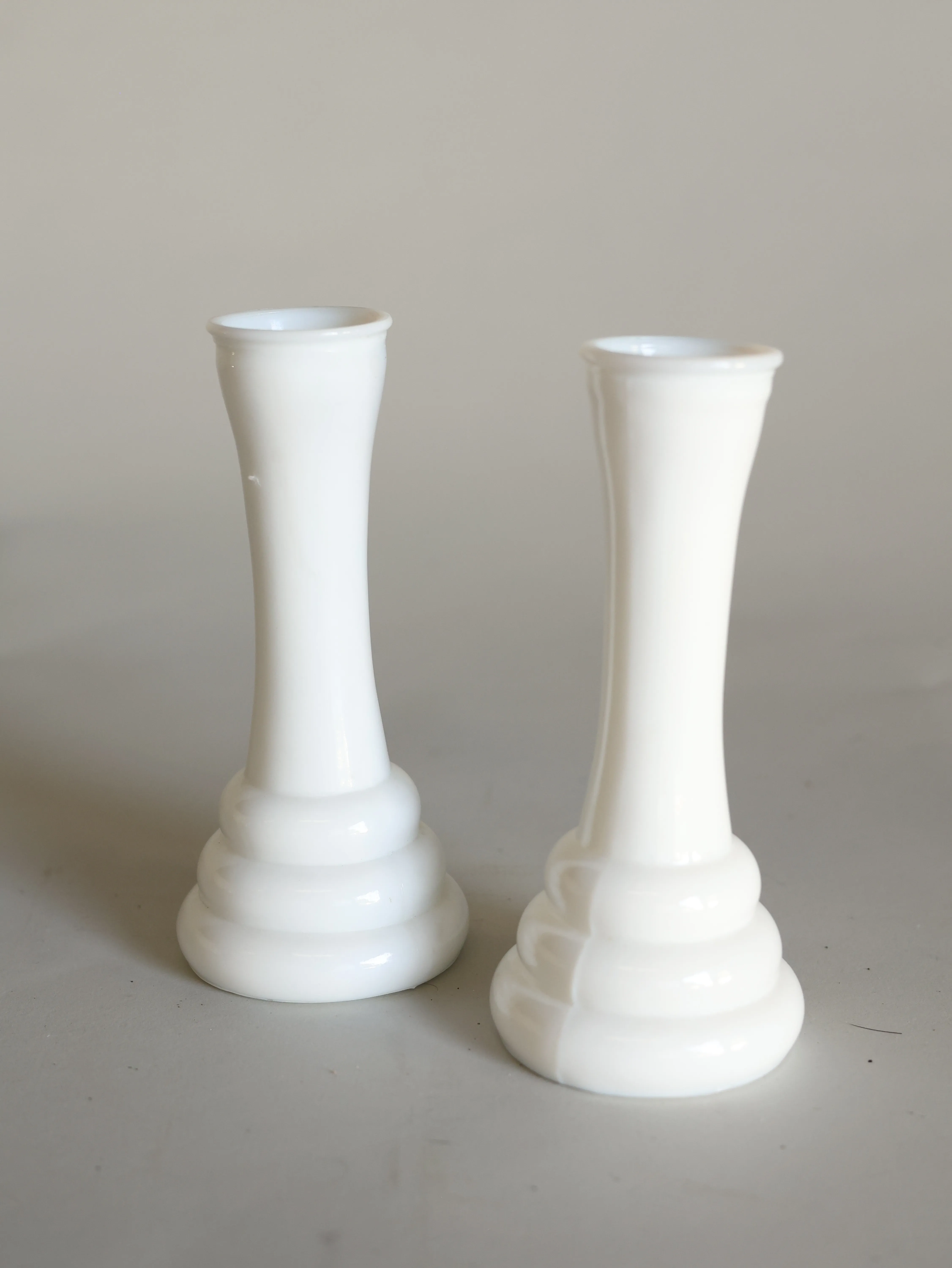 Milk glass flower vases