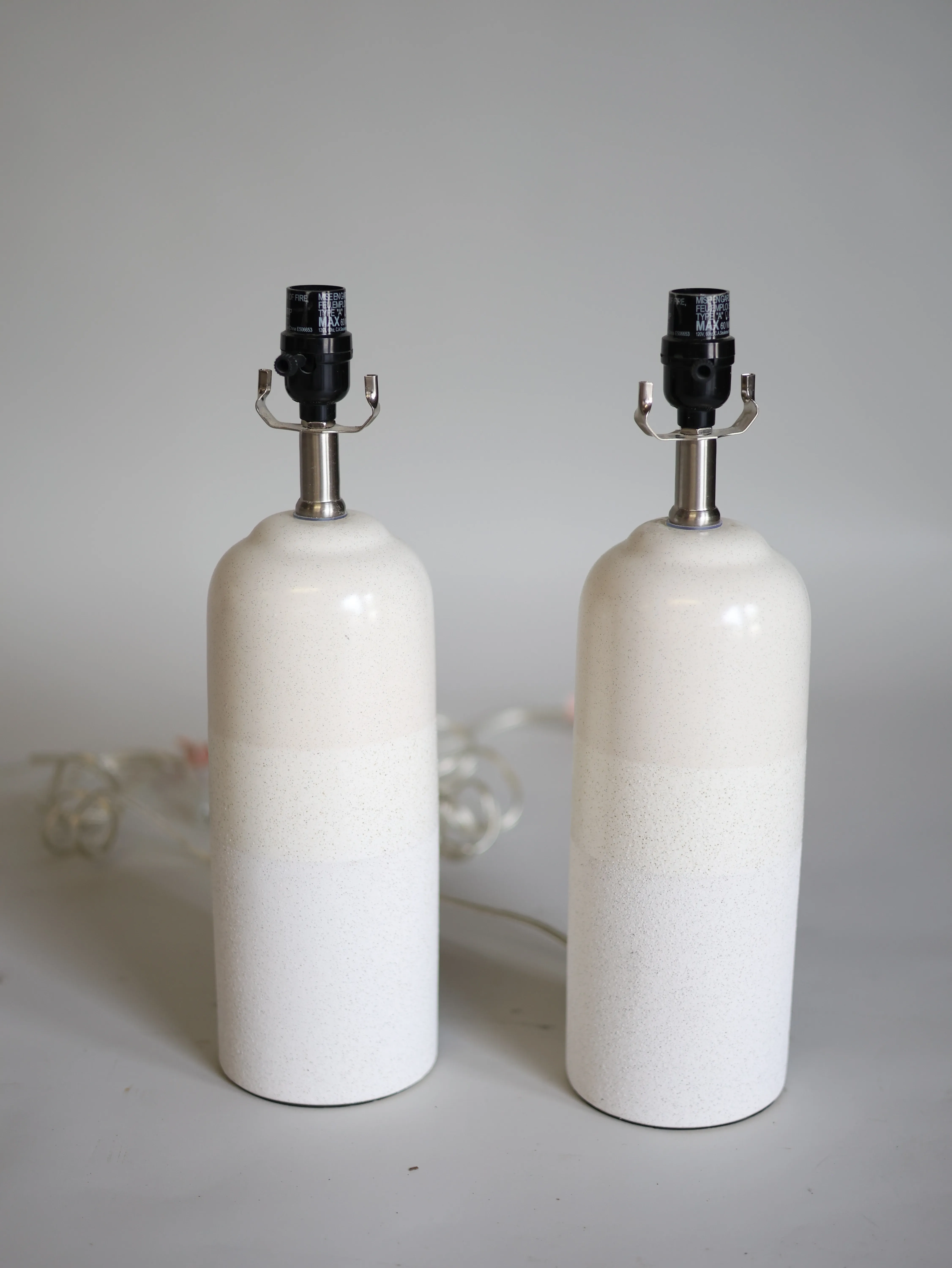 Pair of cream table lamp bases
