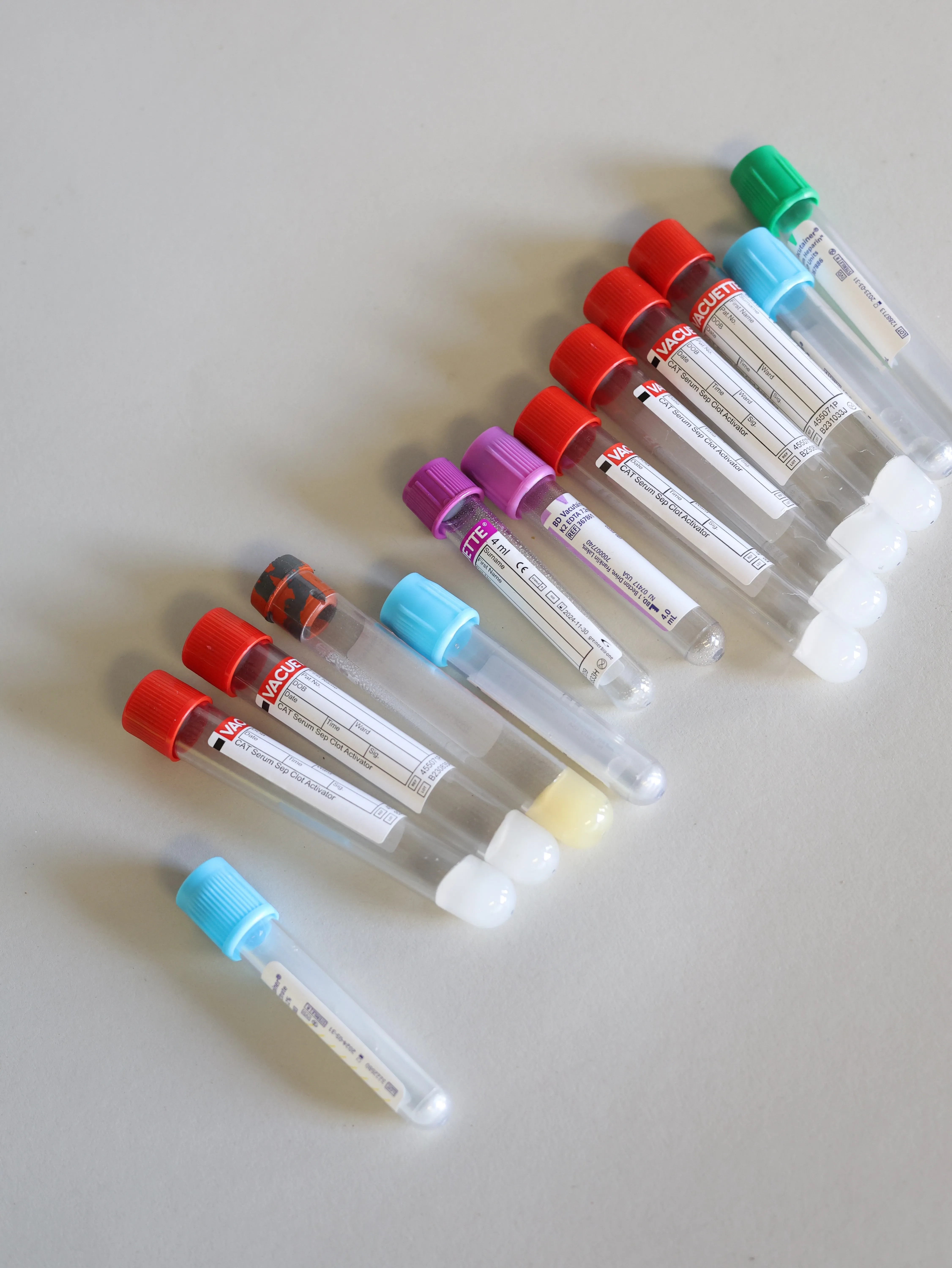 Lab blood vials set of 13