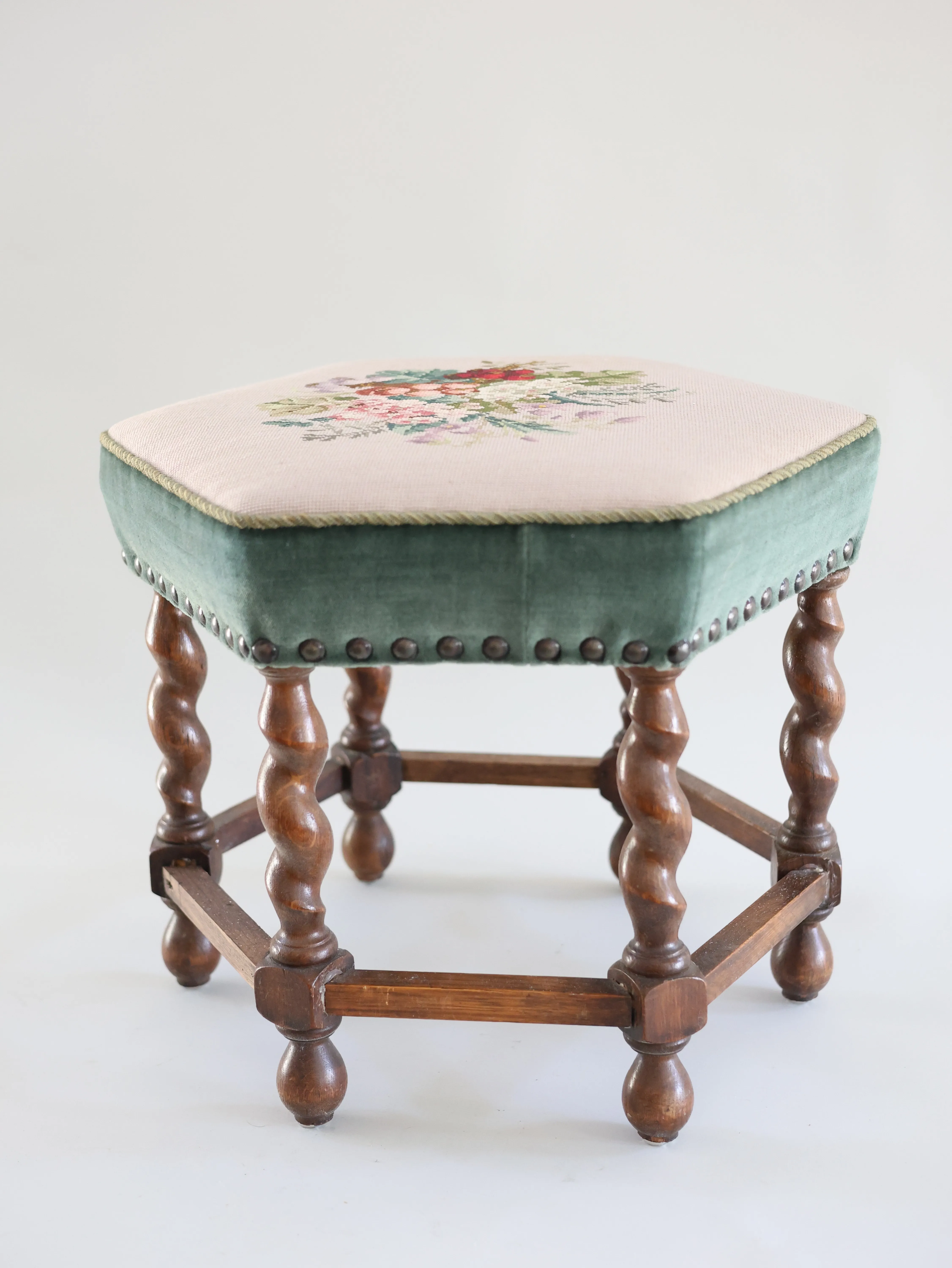 Danish Embroidered Ottoman