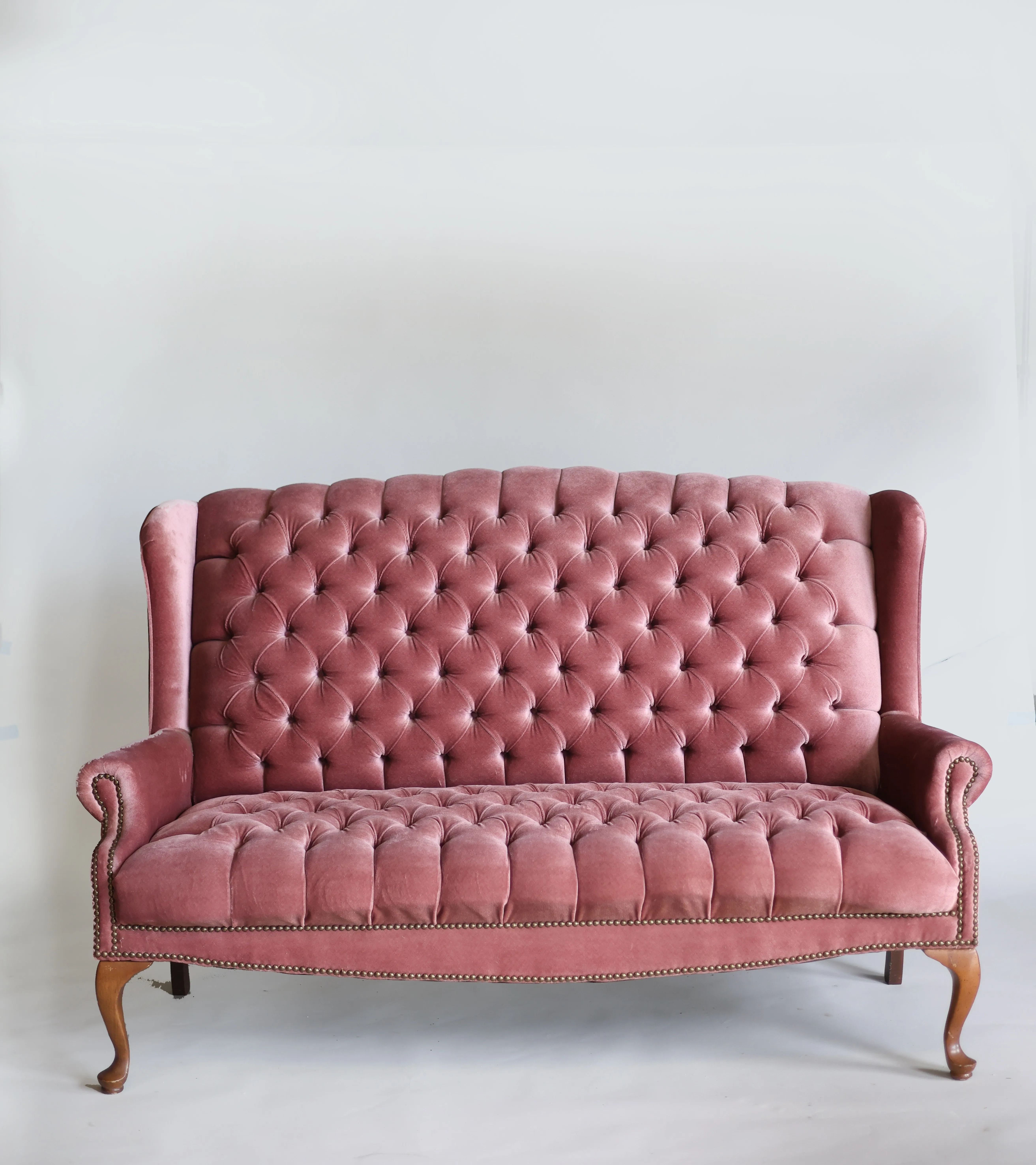 Adeline Pink velvet 3 seater sofa