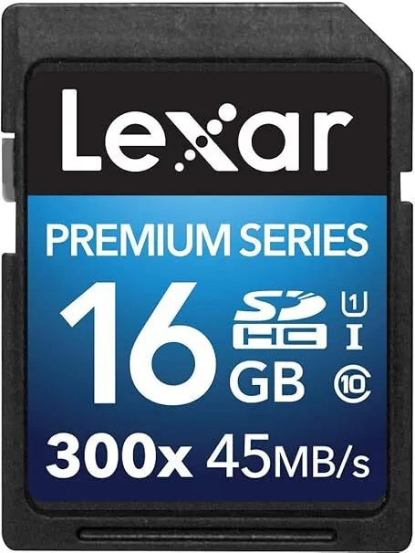 Lexar Premium Series 300x 16 GB SDHC UHS-1 Class 10 45 MB/s Memory Card