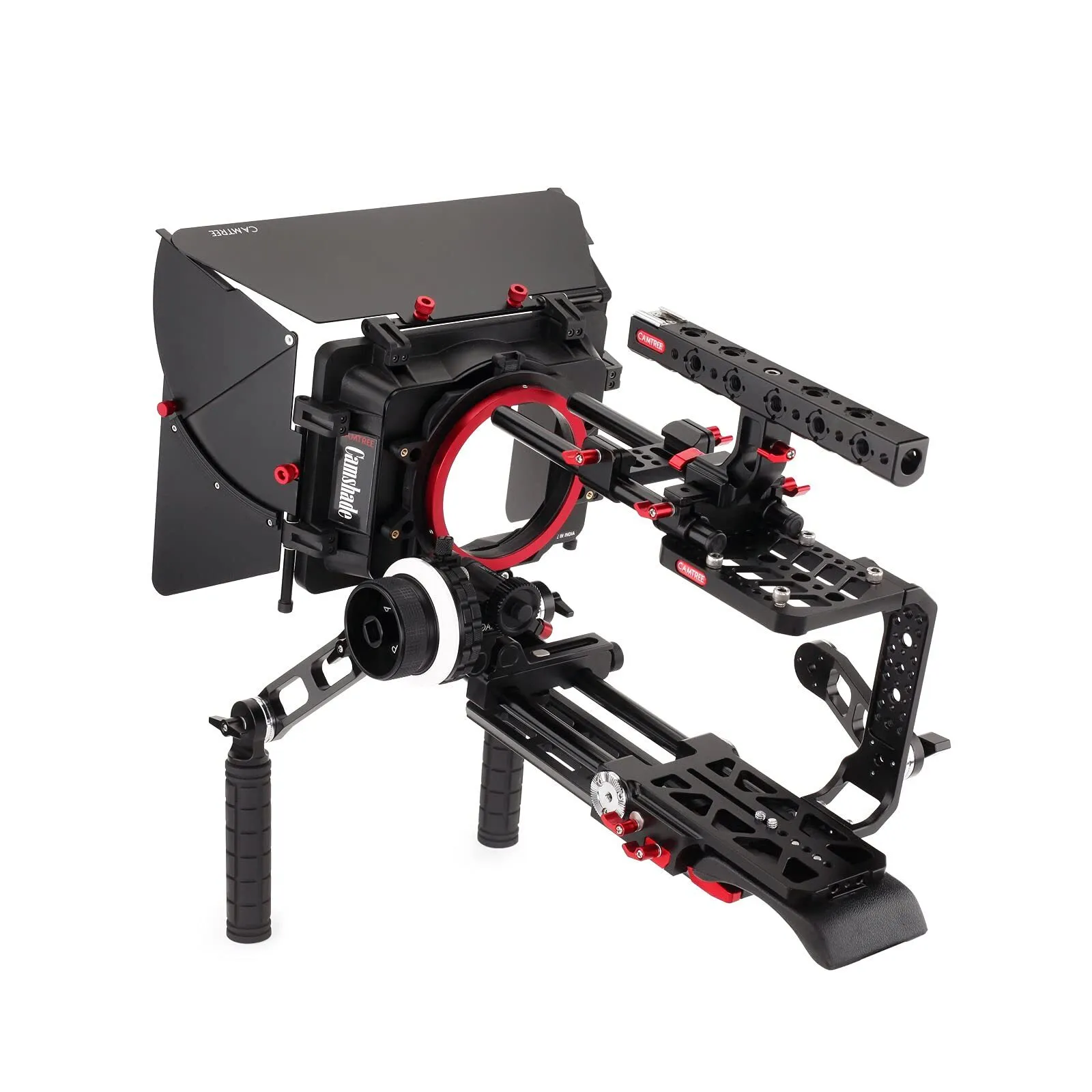 CAMTREE Blackmagic Ursa Mini Handheld Camera Cage Shoulder Pad Mattebox Follow Focus Kit w top Handle Tripod Mounting Plate (CH-BMUM-SK)
