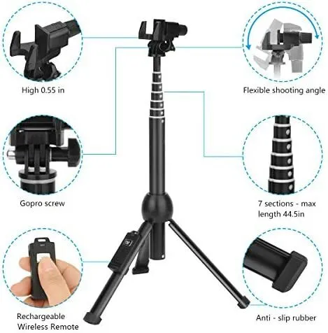 Yunteng YT-9928 Tripod With Bluetooth Remote For Mobile , Gopro And Insta360