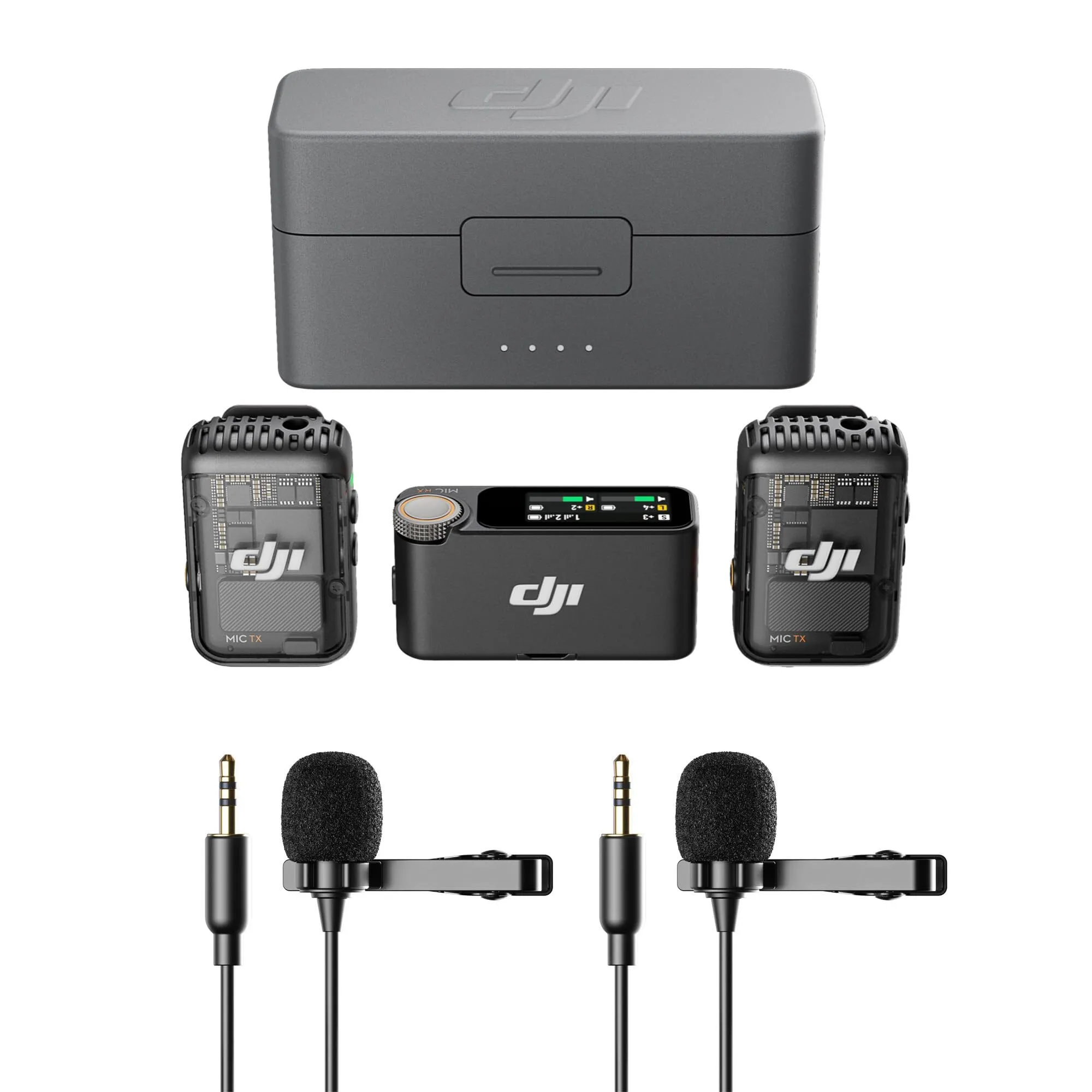 DJI MIC 2 (2 TX + 1 RX + Charging Case), All-in-one Wireless Microphone,