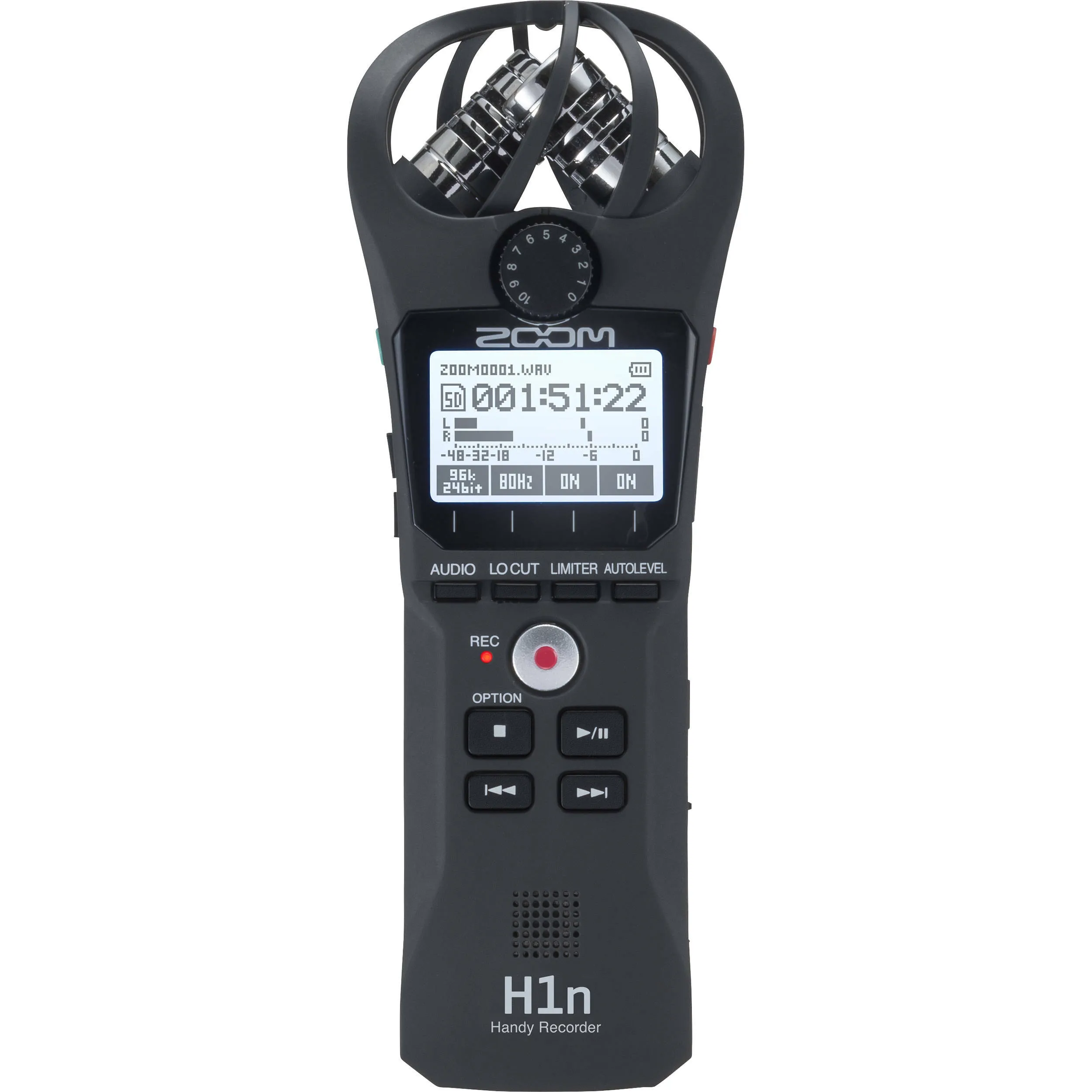 Zoom H1n 2-Input / 2-Track Portable Handy Recorder with Onboard X/Y Microphone (Gray)