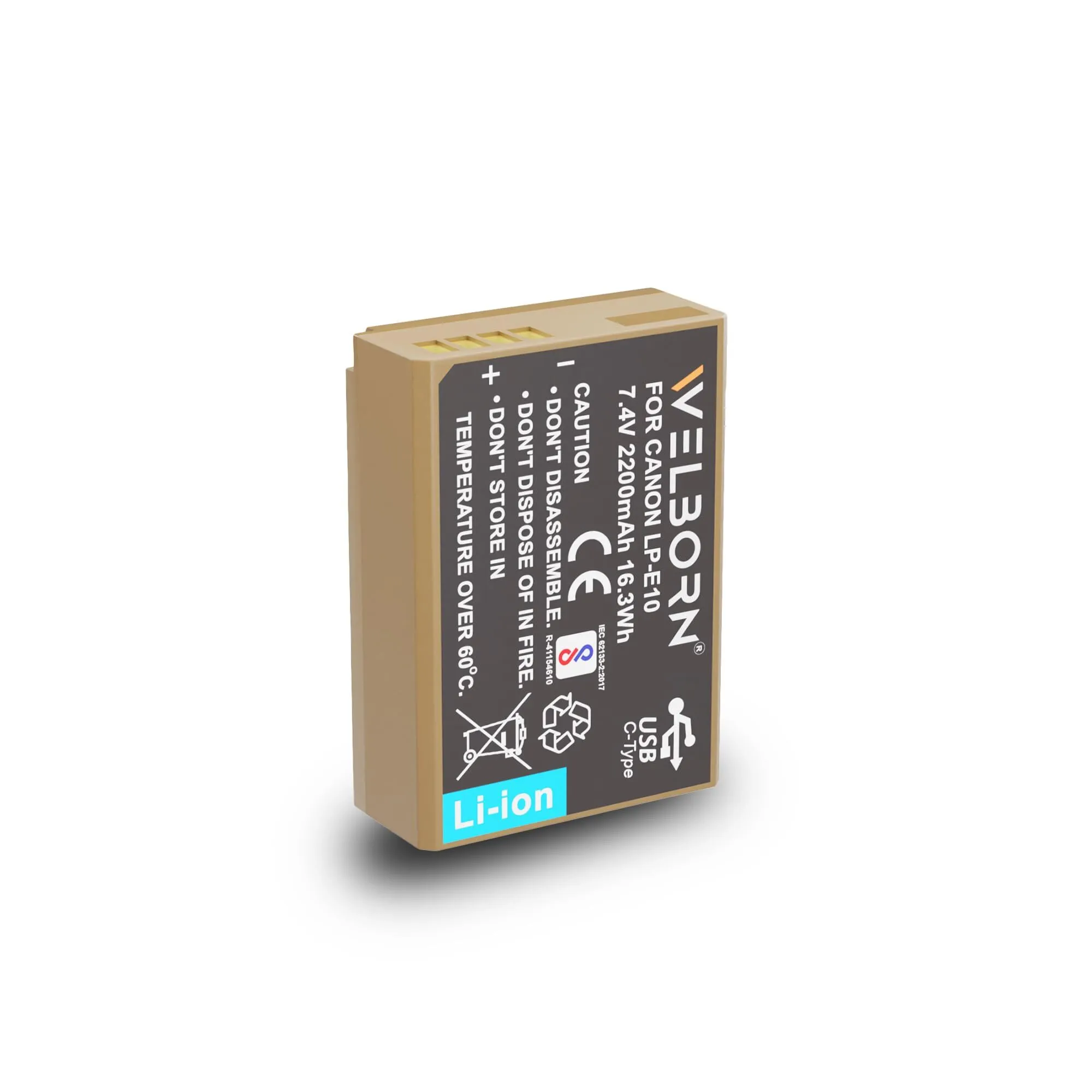 WELBORN LP-E10 (2200 mAh) Platinum Lithium-ion Battery with C Type USB Charging Port