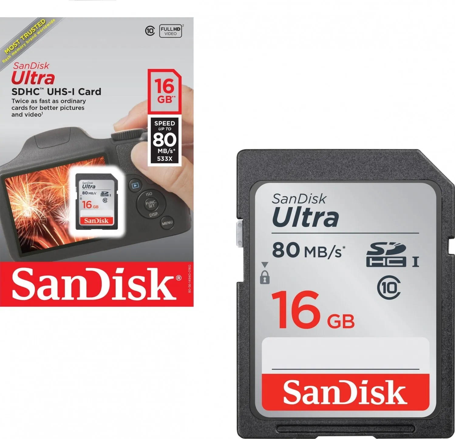 SanDisk Ultra 16 GB 80 MB/s Card