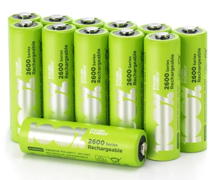 AA Rechargeable 2600 Series 100%PeakPower NiMH Batteries