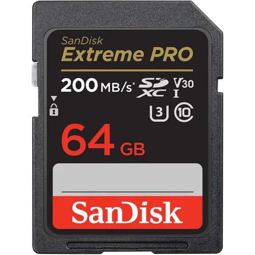 SanDisk Extreme Pro SD 64 GB 200MB/s Read & 90MB/s V30 Memory Card 