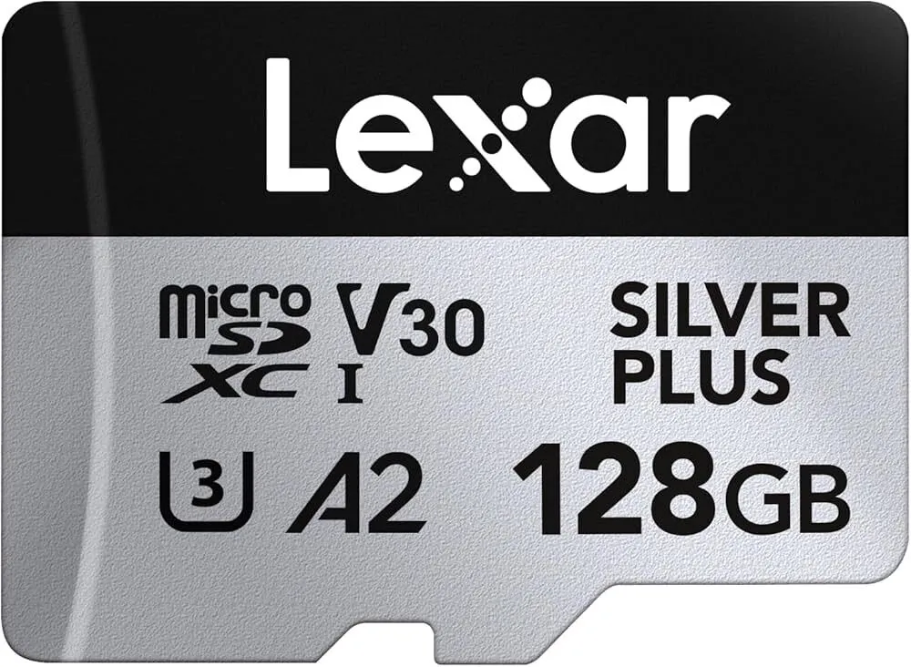 Lexar Silver Plus 256GB Micro SD Card, Microsdxc TF Card up to 205MB/s Reading, 150MB/s Write Micro SD+ Memory Card Adapter, A2, U3, Class 10, V30, Full HD and 4K UHD Video