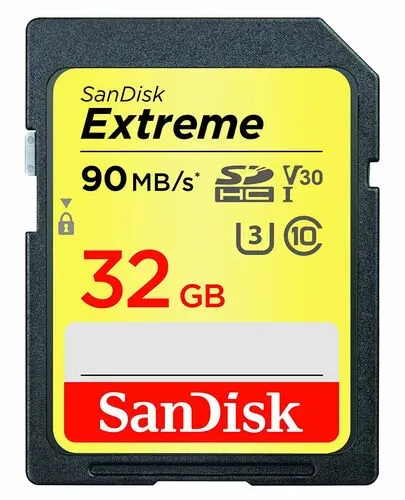 (For Sale) SanDisk 32GB Extreme SDHC, SDXVE, V30, U3, C10, UHS-I, 90MB/s R, 40MB/s W, for 4K Video (ForSale)