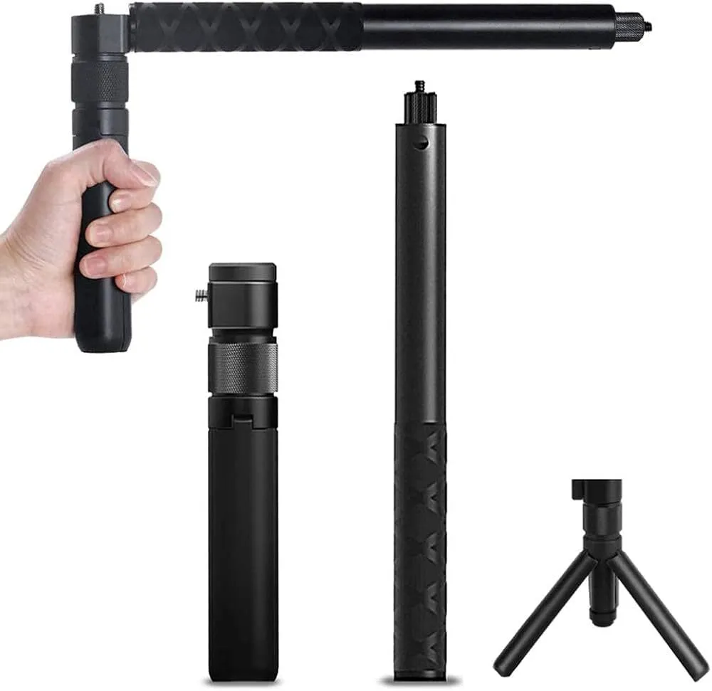 Adofys 3 in 1 Bullet Time Handle with Foldable Tripod Extension Monpod Rod for Insta 360