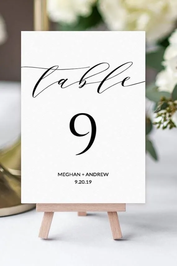 Signs and Table Numbers