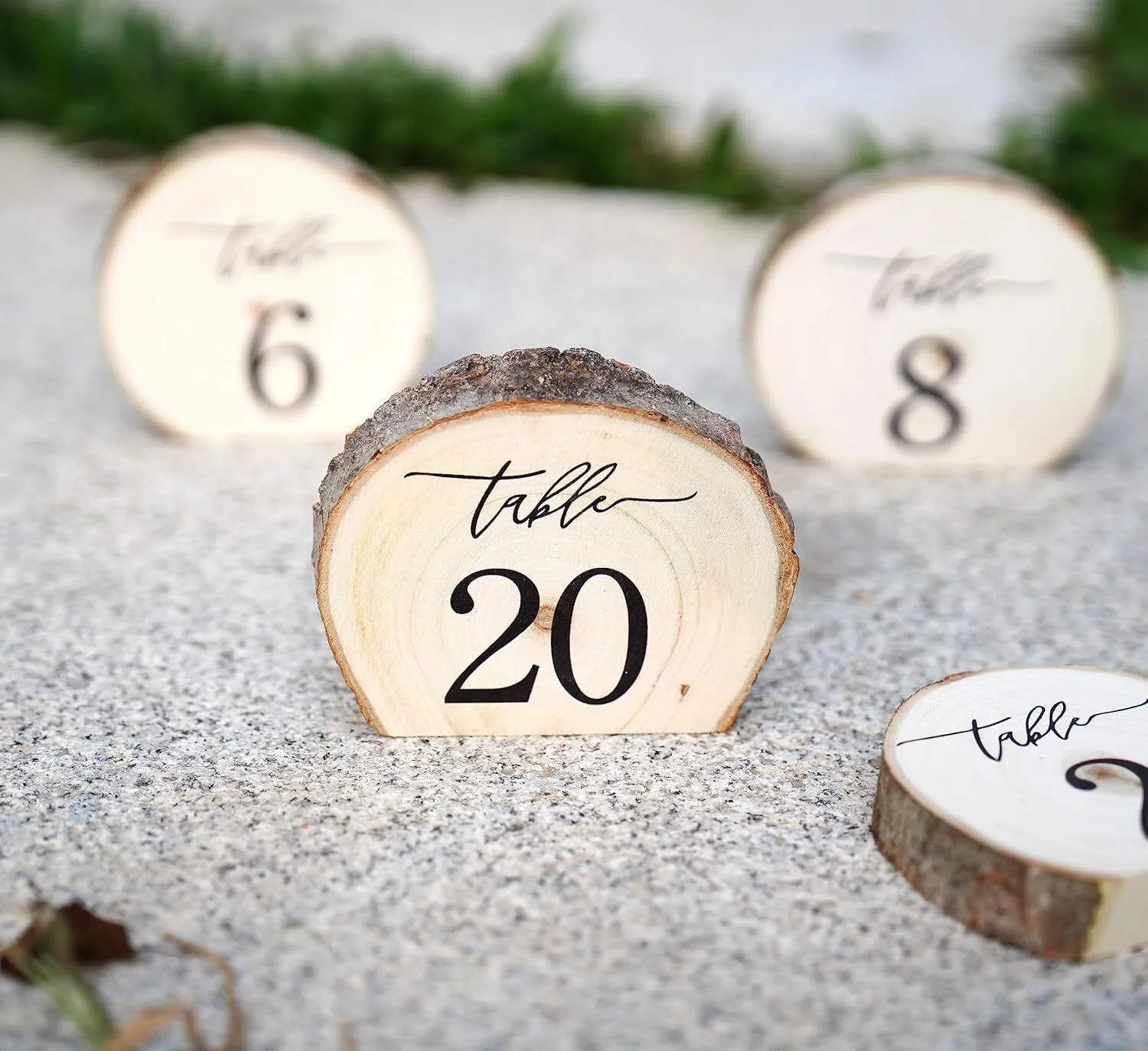 Round Log Piece Table Numbers 1-20