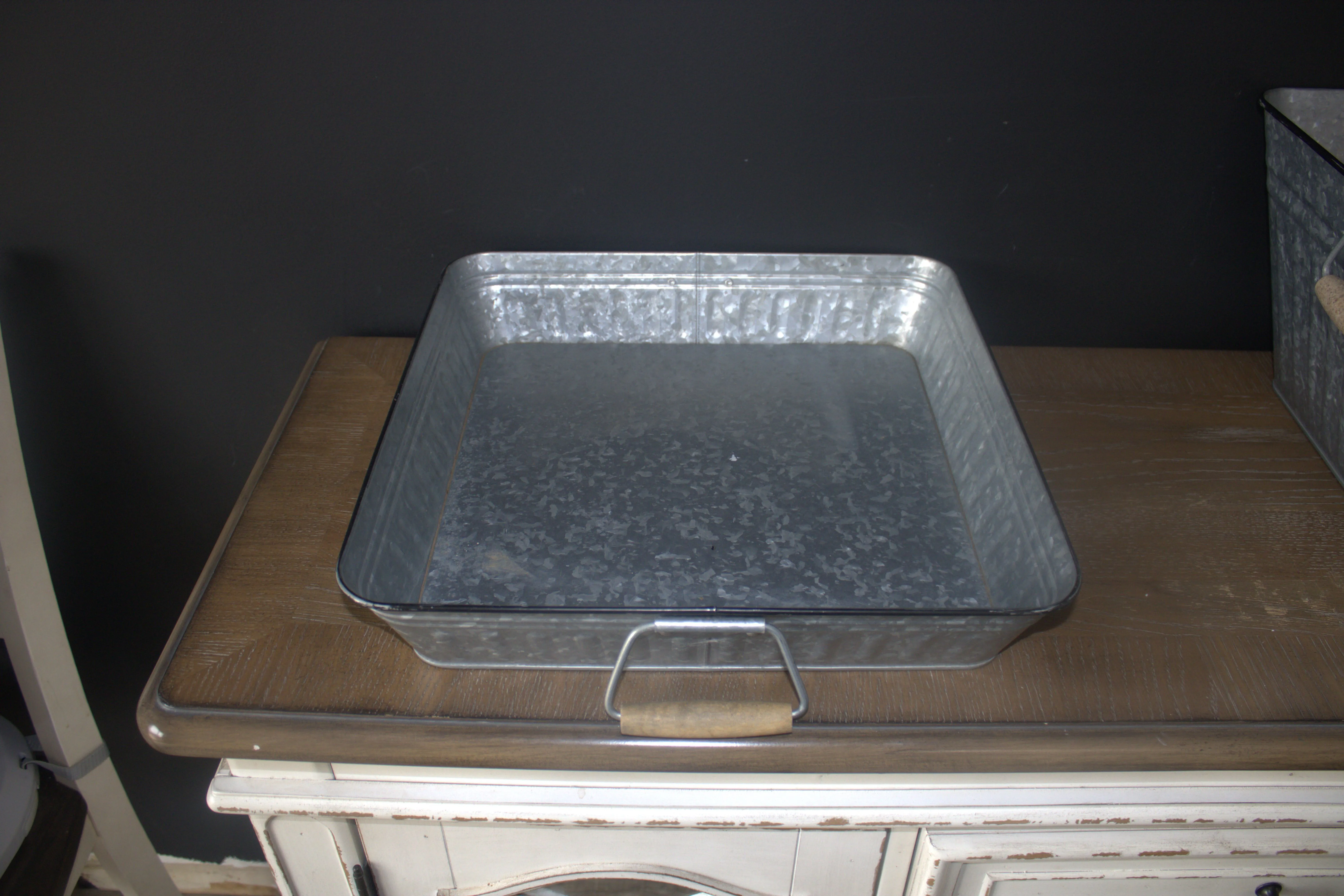 Galvanized Shallow Square Tray