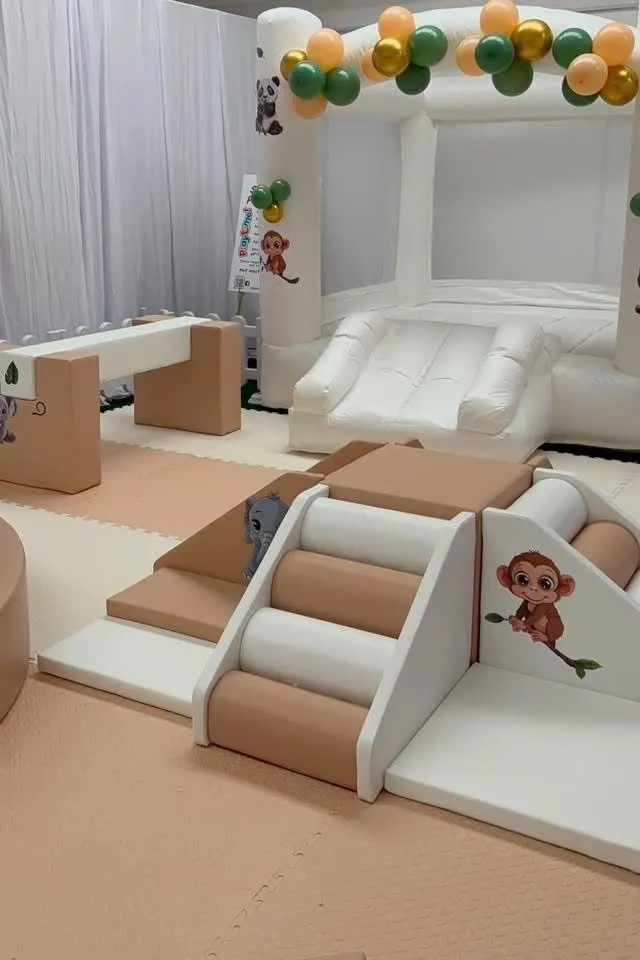 Soft Beige and white Softplay Hire