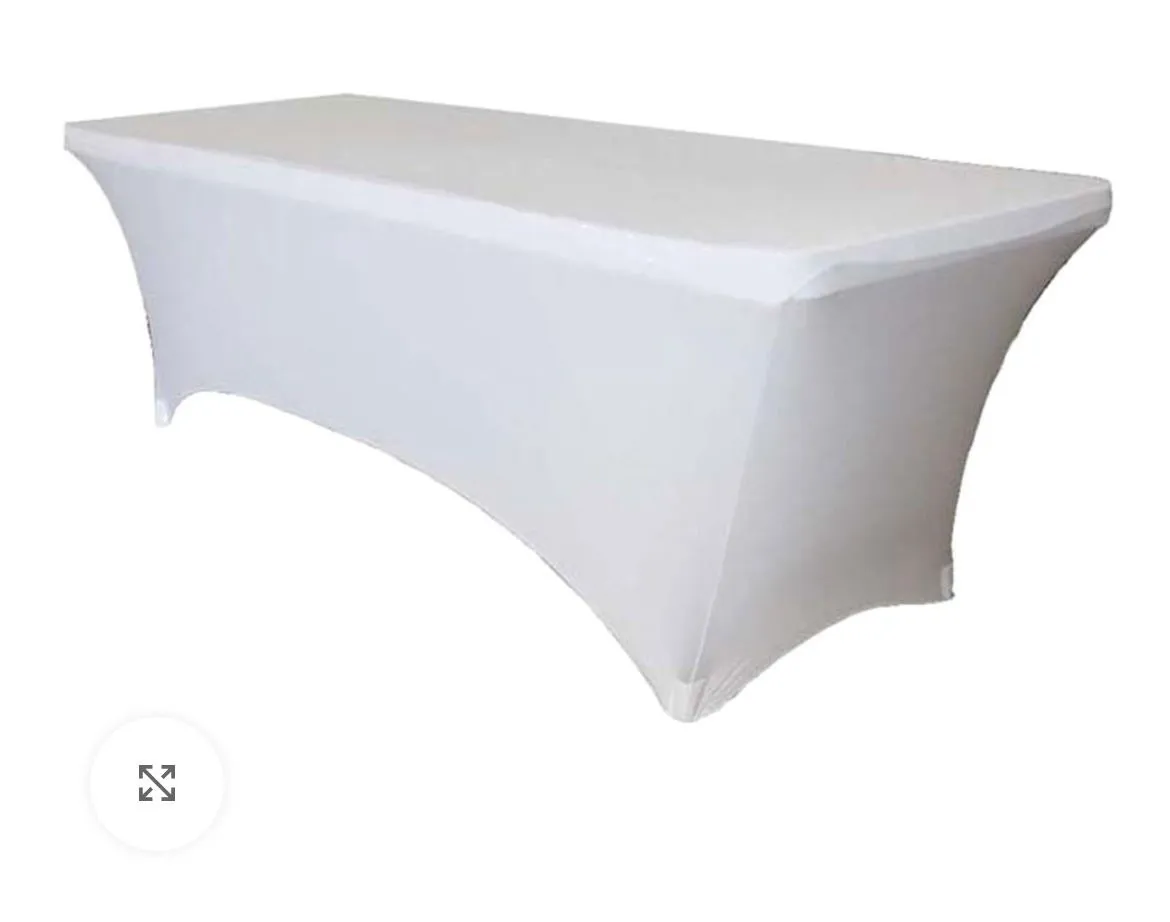 6ft white Spandex Table Cover Hire 