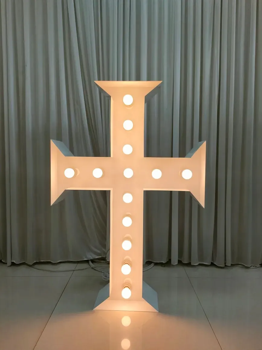 4FT Cross Led Marquee Light Hire