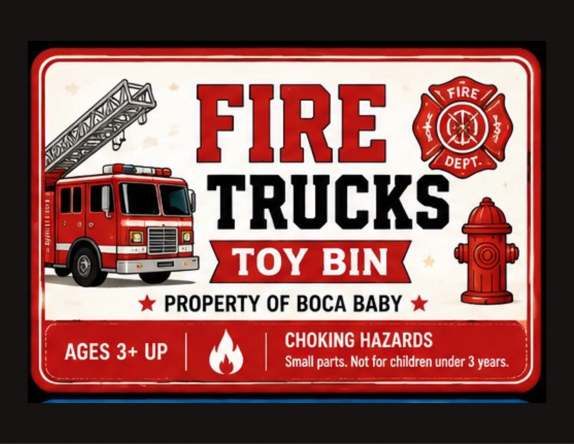 Toy Bin- Firetruck (3+up)