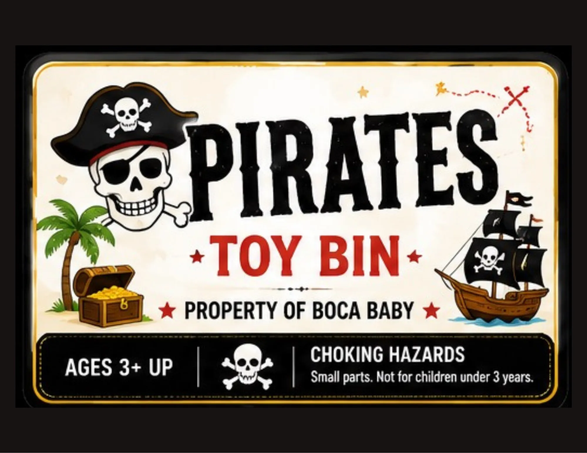 Pirate Theme Toddler Bin