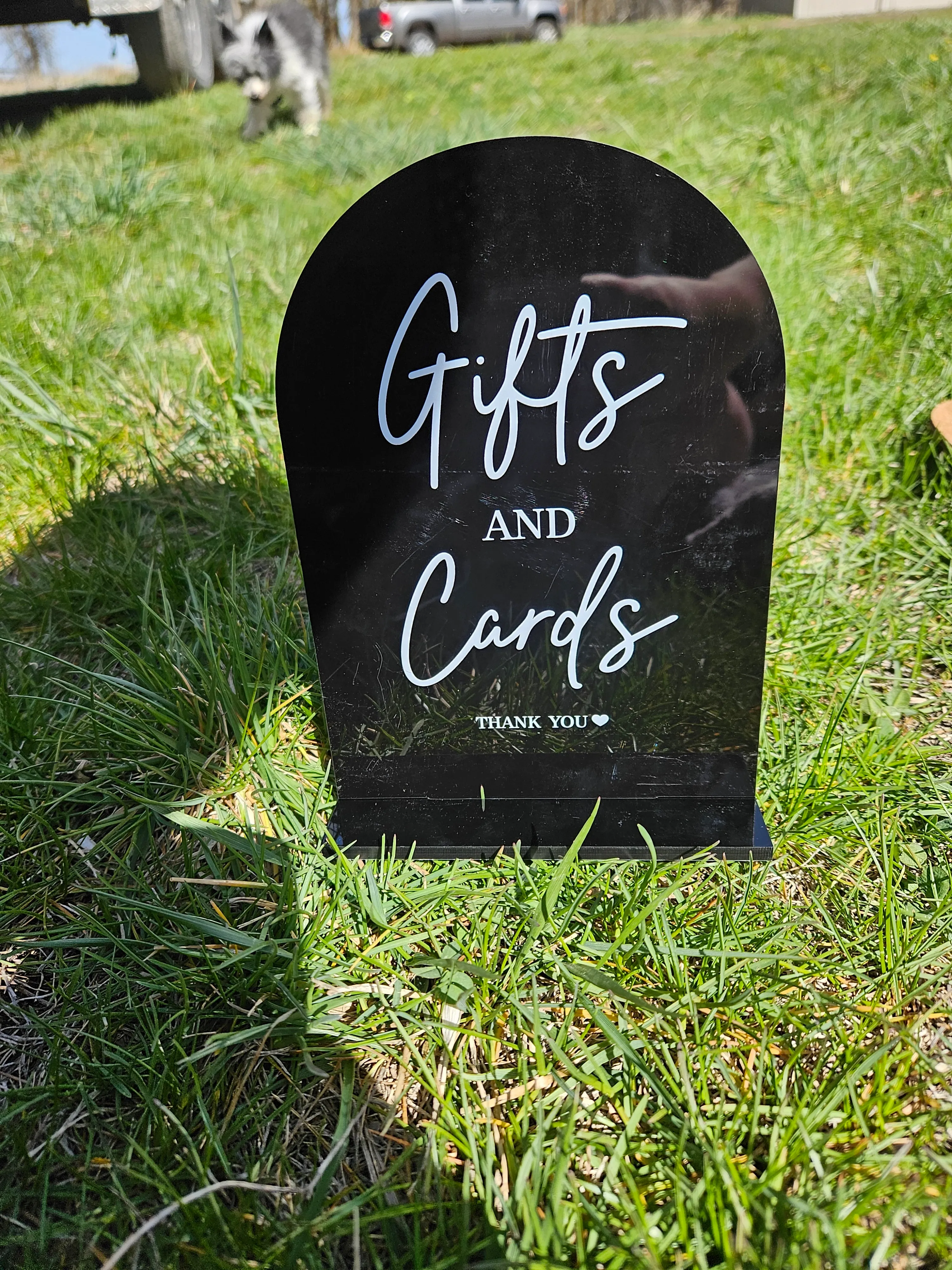 Gifts and cards black acrylic