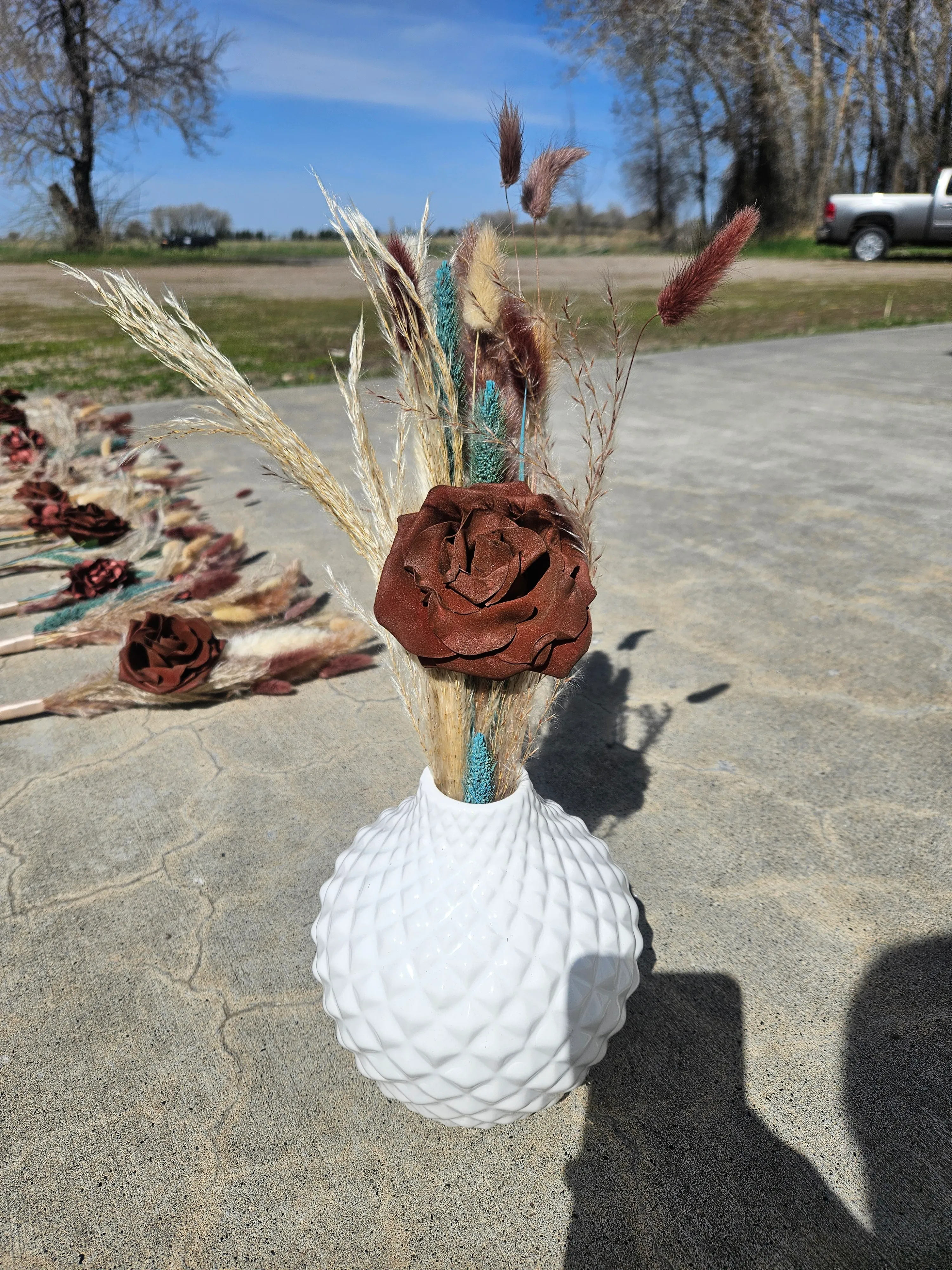 Pampas grass centerpeice brown flower