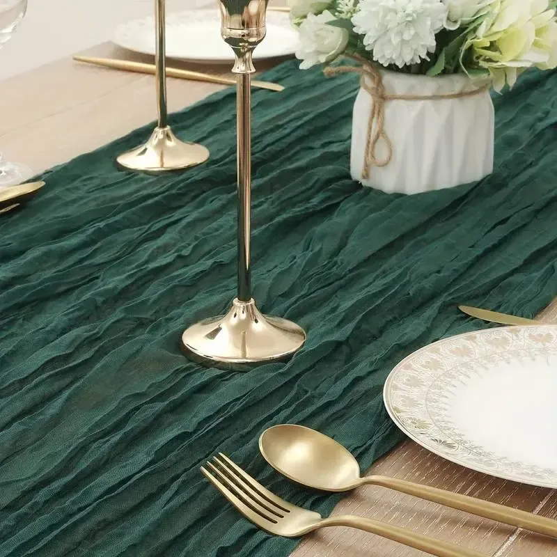 Forest green table runners