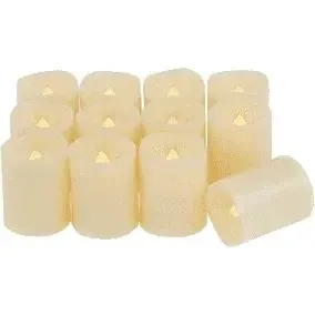 Votive flameless cream candles - set of 12