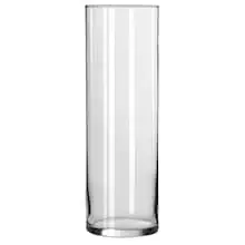 Cylindrical glass vase 10"