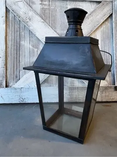 Sadie black square lanterns with handle 25"