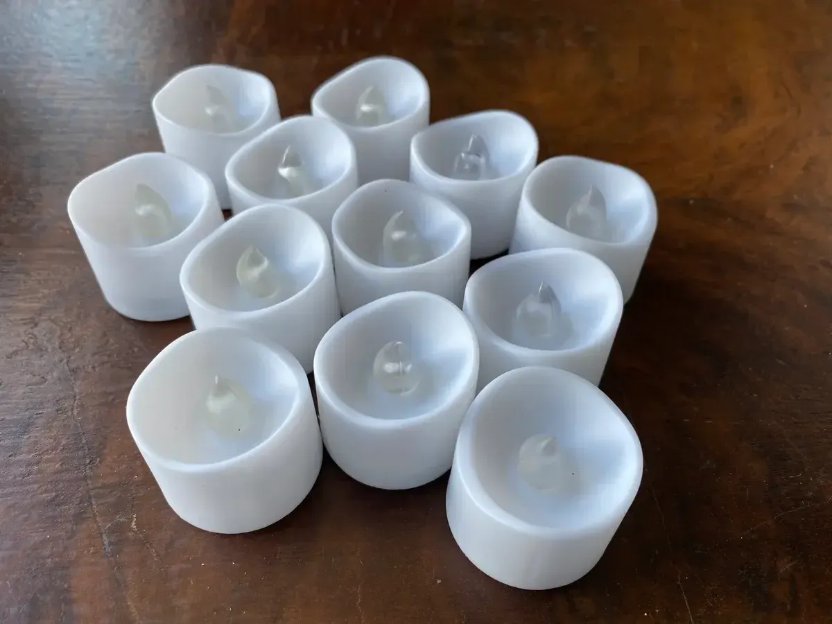 Votive flameless white candles- set of 12