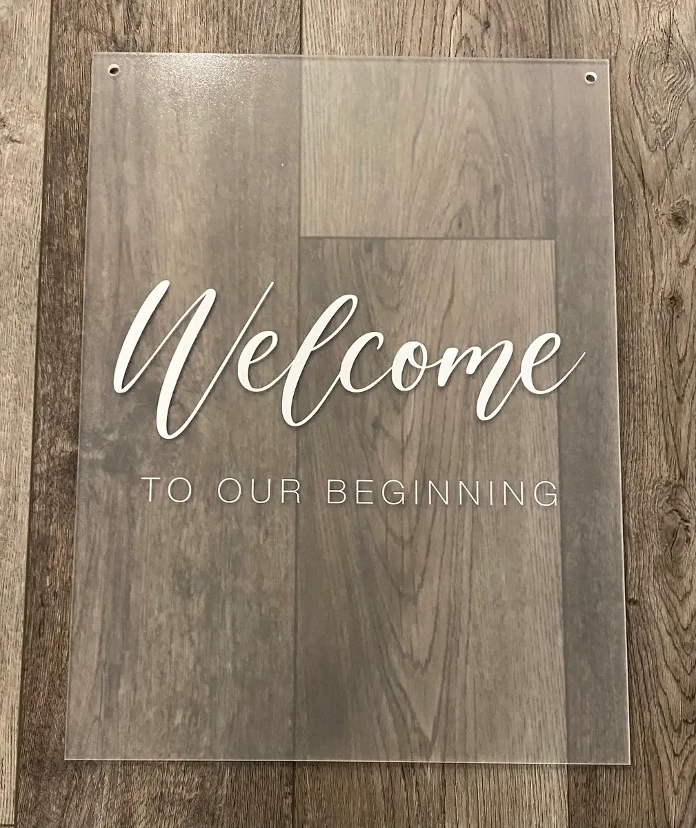 Welcome to our beginning acrylic hanging sign