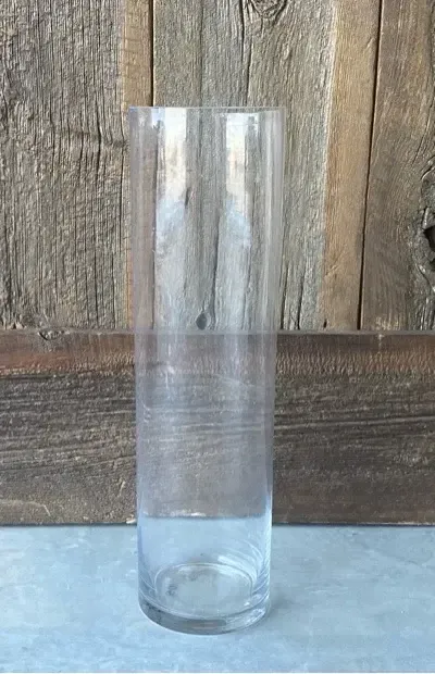 Cylindrical glass vase 20"