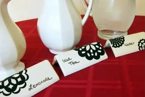 White buffet marker tiles