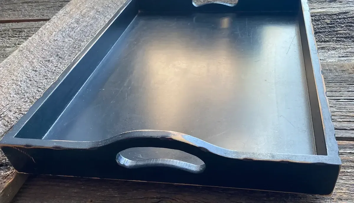 Jeanette black wooden serving tray