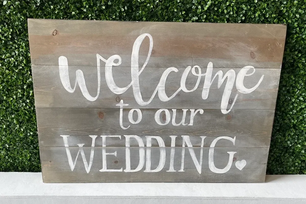 Welcome to our wedding rustic wood sign