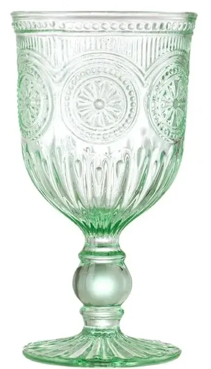 Gemma green goblet glass