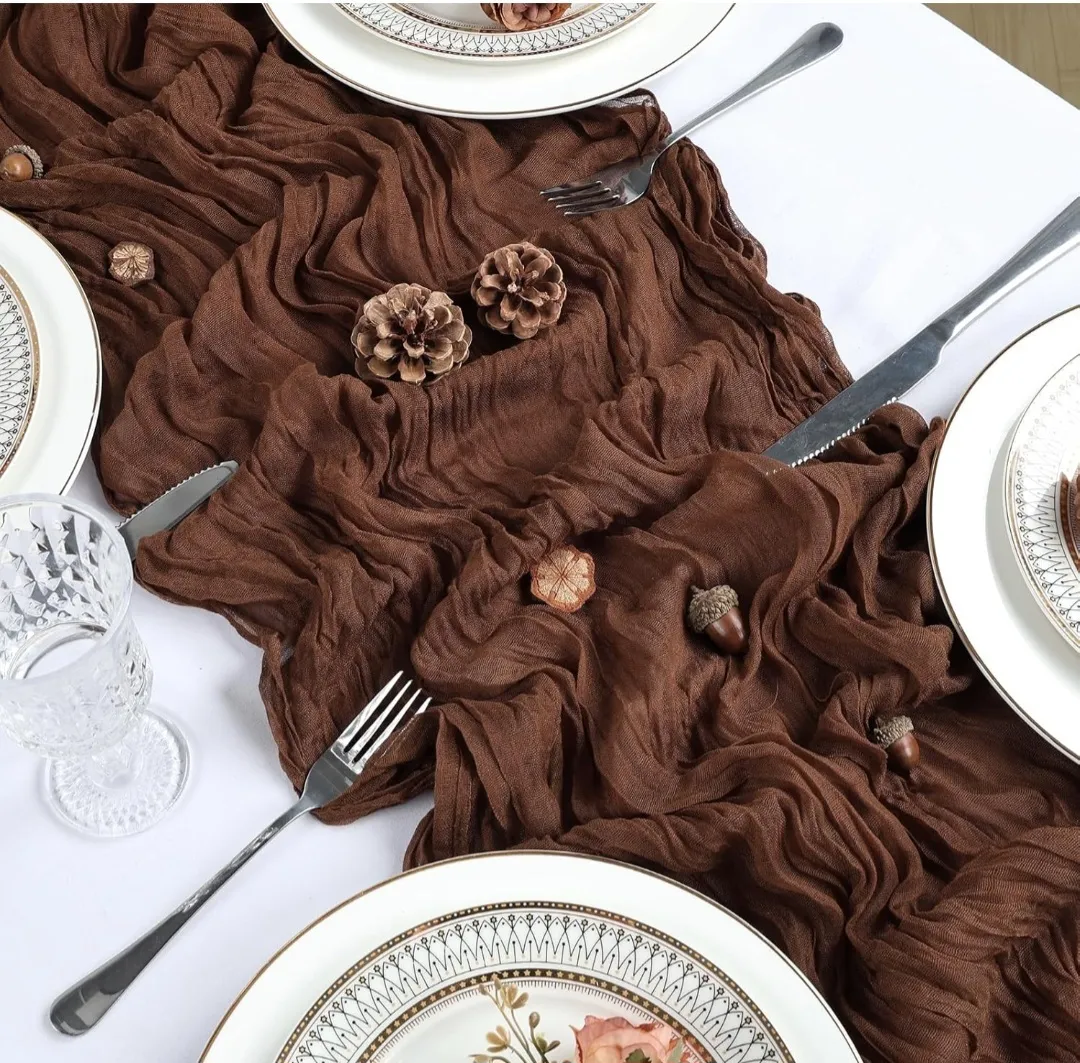 Brown table runner