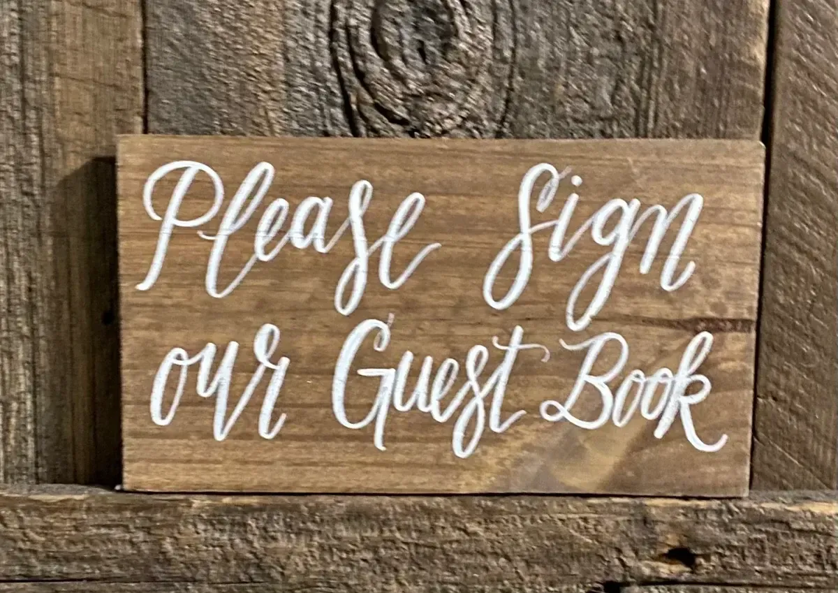 Please sign our guestbook wood sign