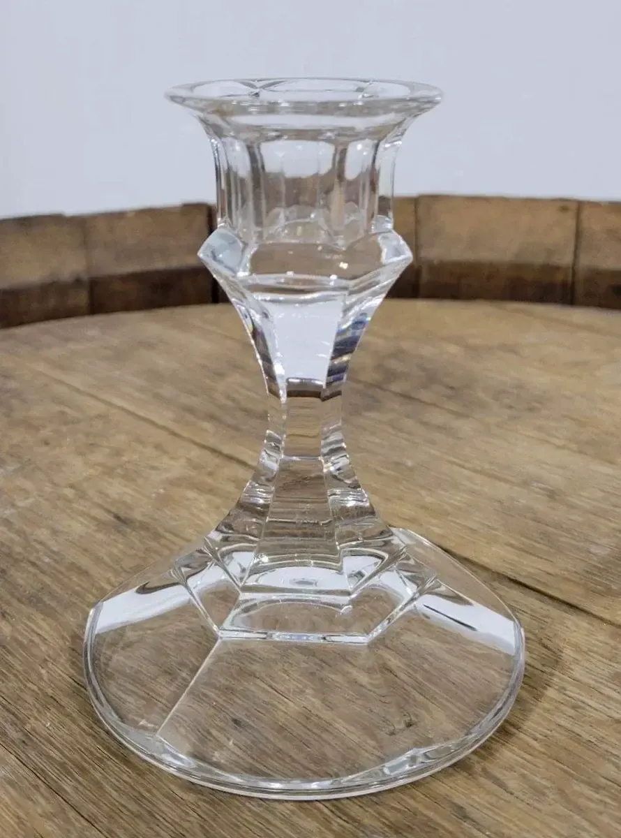 Isla glass taper candlestick holder
