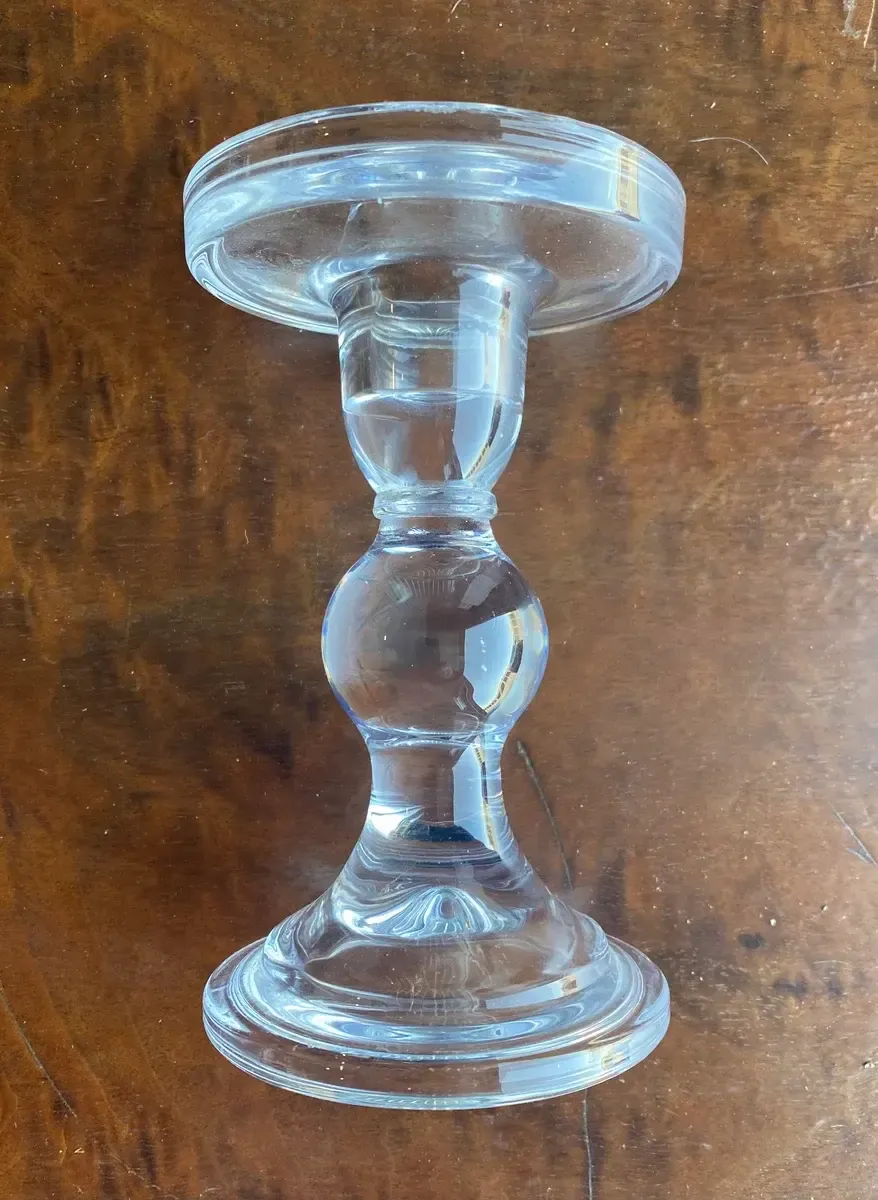 Glass candle holder mid bubble 5.5"