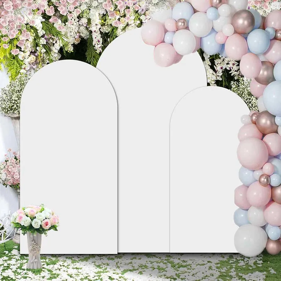 White Stretch Fabric Arch Covers