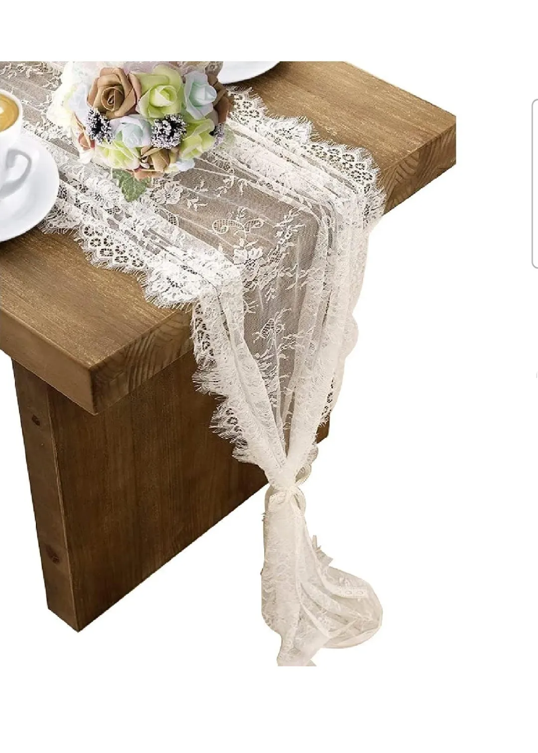 White lace table runner