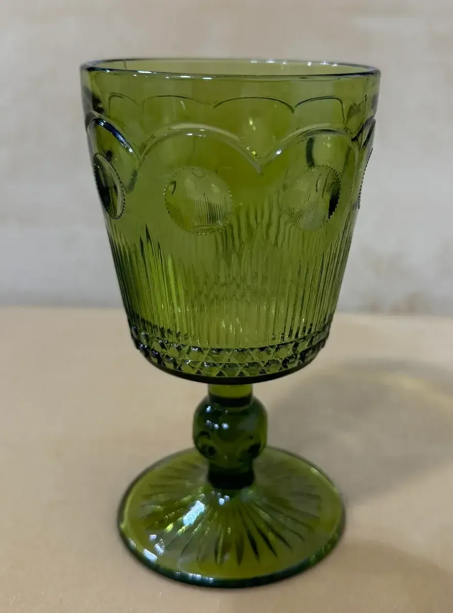 Grace green goblet glass