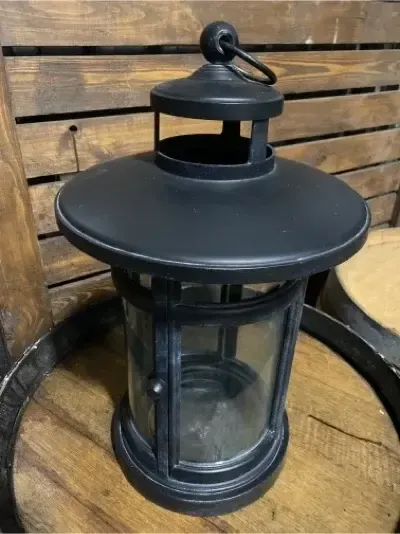 Tilly round black lantern- 18"