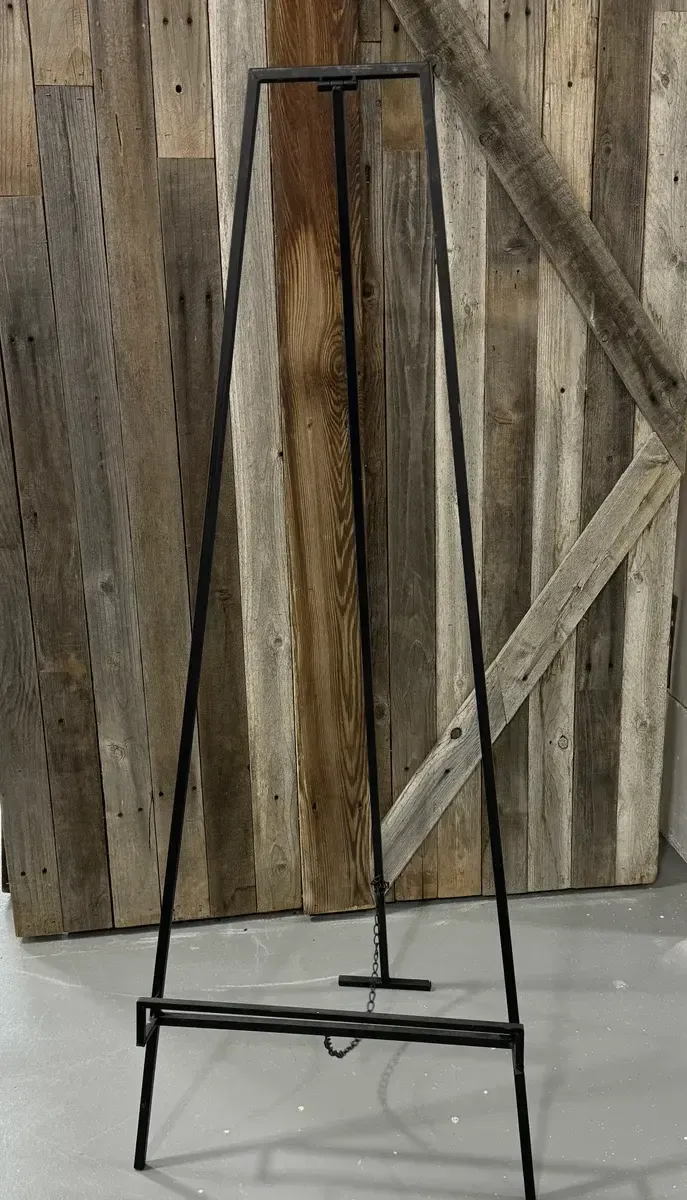 Low simple black floor easel 54"