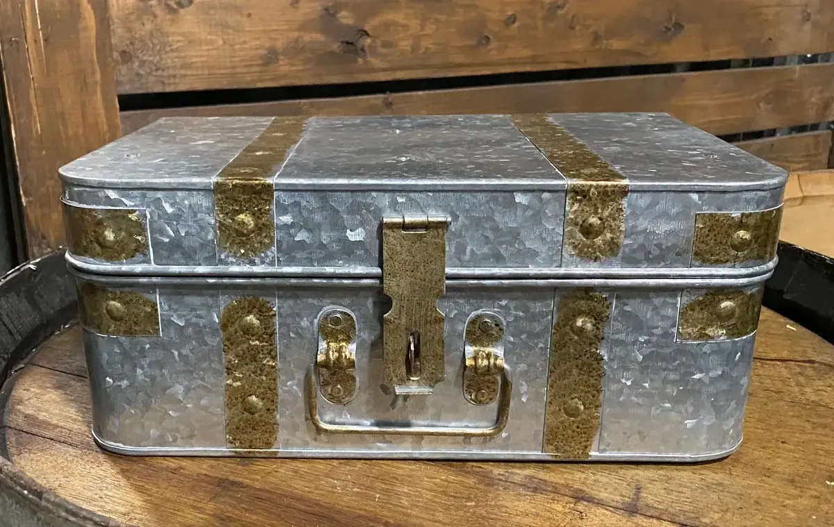 Small Galvanized Metal Trunk