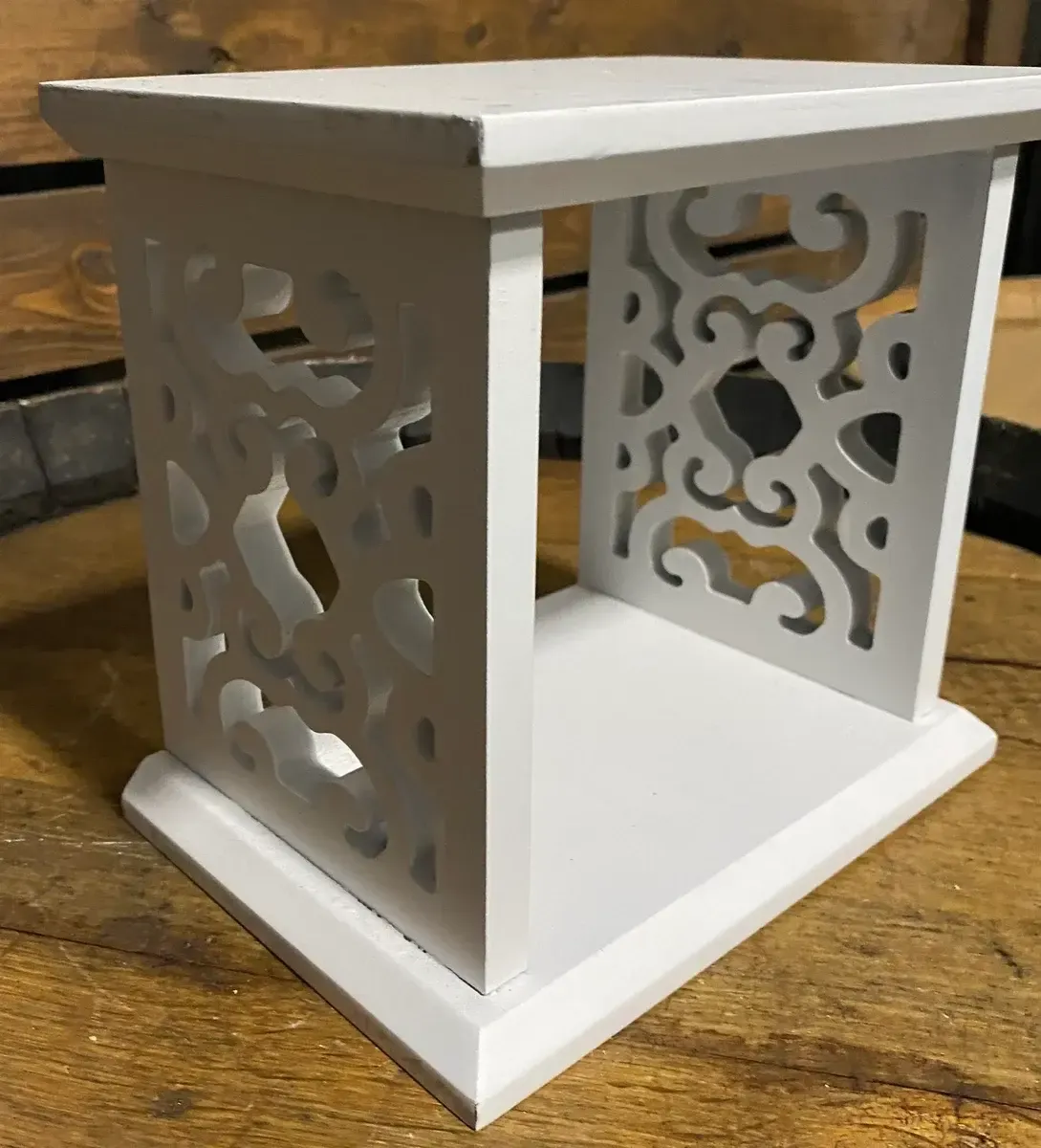white decorative riser box - 8"