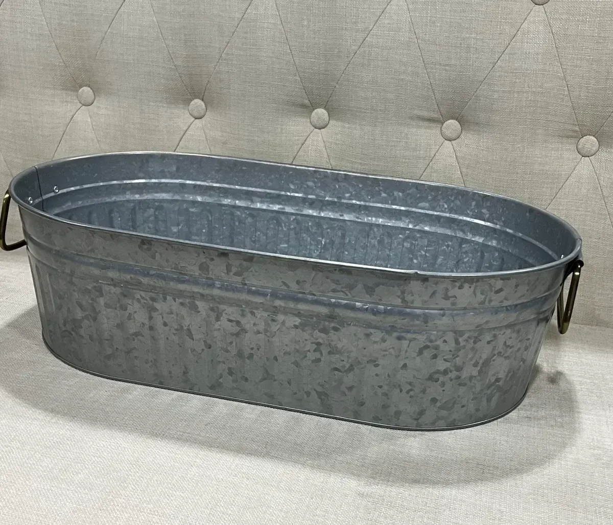 Galvanized oval bin 20 “ wide